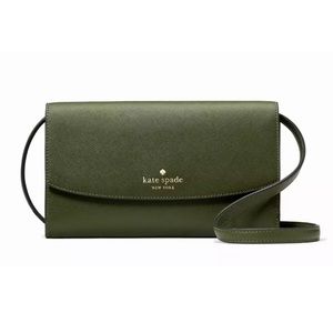 New Kate Spade Dana Small Flap Crossbody Saffiano Enchanted Green